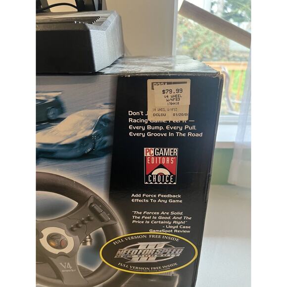 RARE Interact V4 Force Feedback Steering Wheel Pedals For PC Games Windows 95/98 - Picture 4 of 11